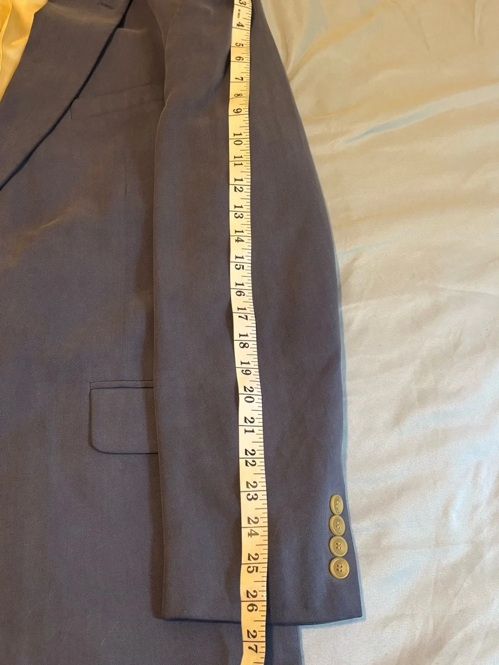 Stafford Executive Cassidy 100% Pure Silk Blue Sport Coat with Gold Buttons